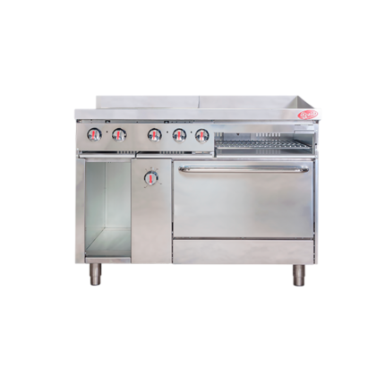 COCINA 4 HORNILLAS CON PLANCHA, HORNO Y GRATINADOR C4H1P1H